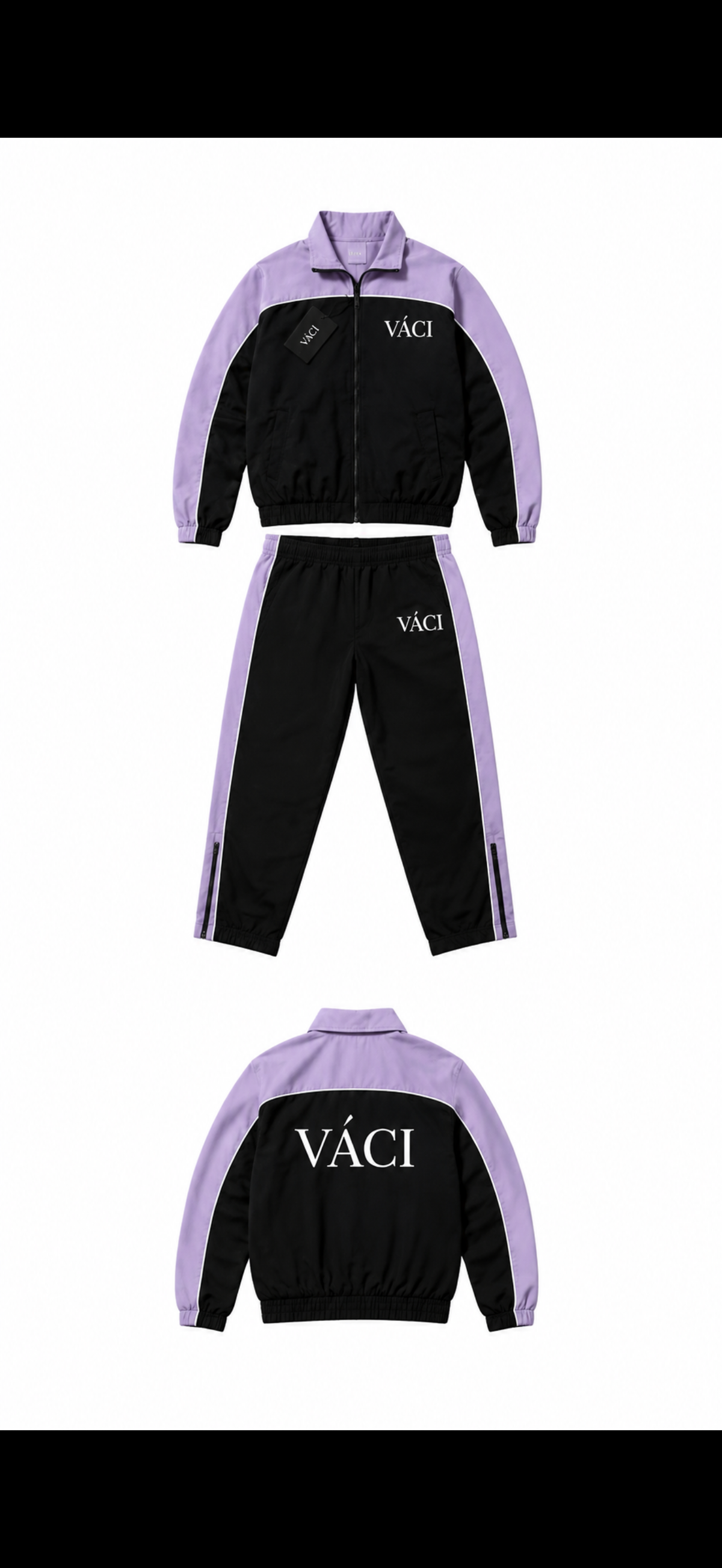 VACI Pluto tracksuit, purple and black